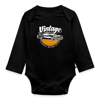 Oldtimer Vintage Valuable - Organic Longsleeve Baby Bodysuit - black - Front