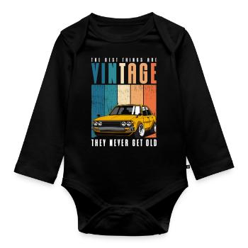 Oldtimer Motorist Old - Organic Longsleeve Baby Bodysuit - black - Front