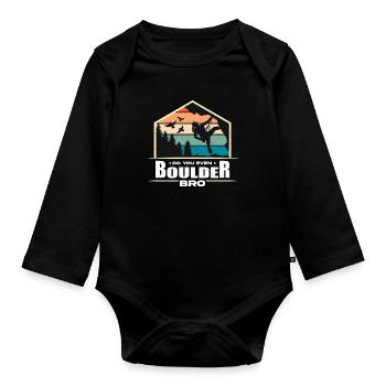 Indoor Climbing Do You Even Boulder Bro Bouldering - Baby Bio-Langarm-Body - Schwarz - Vorne