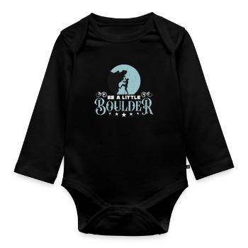 Indoor Climbing Be A Little Boulder Mountaineer - Baby Bio-Langarm-Body - Schwarz - Vorne