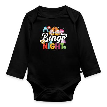 Es Ist Bingo-nacht Bingo - Baby Bio-Langarm-Body - Schwarz - Vorne