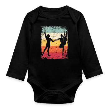 Ballet Dance Couple Ballerine Vintage - Body Bébé bio manches longues - noir - Devant
