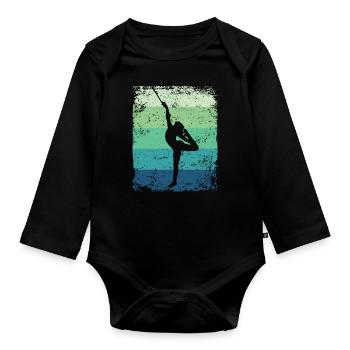 Gymnaste Baton Gymnastique Rythmique Rétro - Body Bébé bio manches longues - noir - Devant