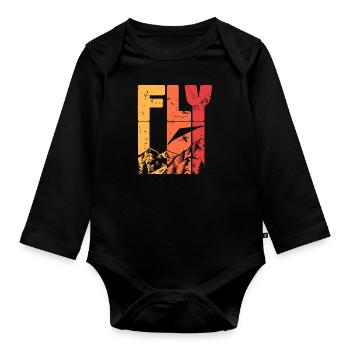 Fly Hang Gliding | Extreme Sports - Organic Longsleeve Baby Bodysuit - black - Front