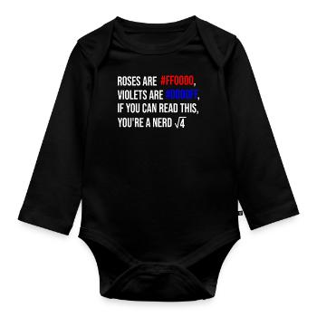 Roses are red, violets are blue - nerd edition - Baby Bio-Langarm-Body - Schwarz - Vorne