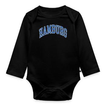 Hamburg - Organic Longsleeve Baby Bodysuit - black - Front