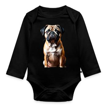 Thème Pug Dog - Body Bébé bio manches longues - noir - Devant