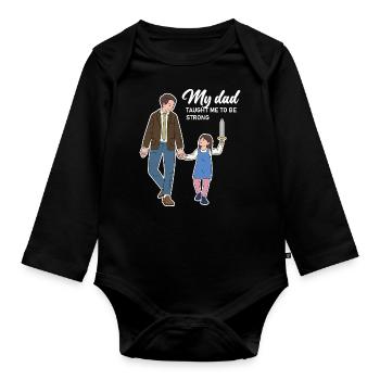 Vatertag Mädchen Design - Baby Bio-Langarm-Body - Schwarz - Vorne