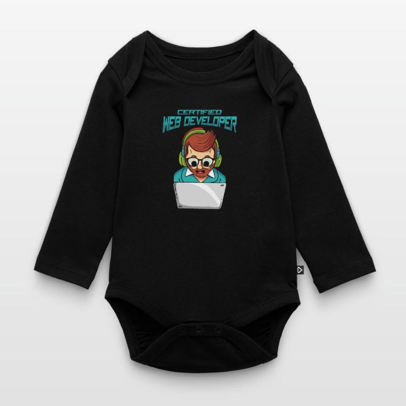 Web Developer Web Developer Certified Organic Longsleeve Baby Bodysuit