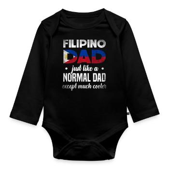Cool Filipino dad for Filipino - Organic Longsleeve Baby Bodysuit - black - Front