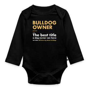 Définition du propriétaire de bouledogue - Body Bébé bio manches longues - noir - Devant