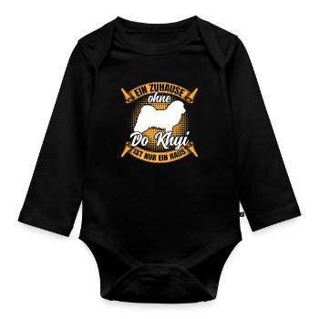 Ohne meinen Do Khyi Tibetmastiff Tibetdogge - Baby Bio-Langarm-Body - Schwarz - Vorne