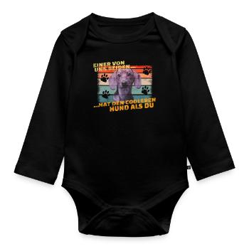 Hunderasse Dackel für Hundeliebhaber - Baby Bio-Langarm-Body - Schwarz - Vorne