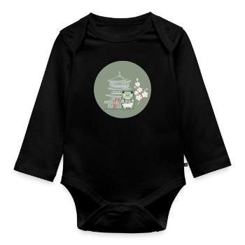 Tadpole Tree Frog Toad Frog Breeder Frog - Organic Longsleeve Baby Bodysuit - black - Front
