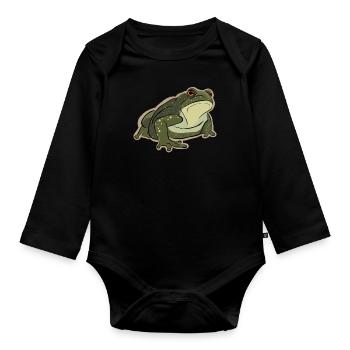Tree Frog Toad Tadpole Frog Breeder Frog - Organic Longsleeve Baby Bodysuit - black - Front