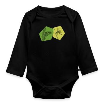 Toad, tadpole, tree frog, frog breeder, frog - Organic Longsleeve Baby Bodysuit - black - Front