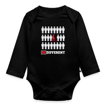 Funny Probing Metal Detector Detector - Organic Longsleeve Baby Bodysuit - black - Front