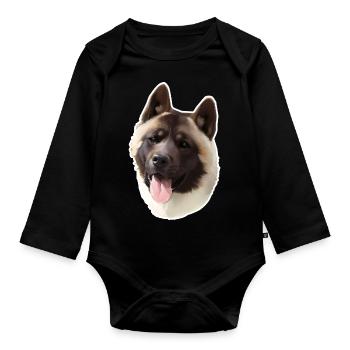 Akita - Organic Longsleeve Baby Bodysuit - black - Front
