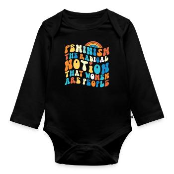 Feminist Feminism The Radical - Organic Longsleeve Baby Bodysuit - black - Front