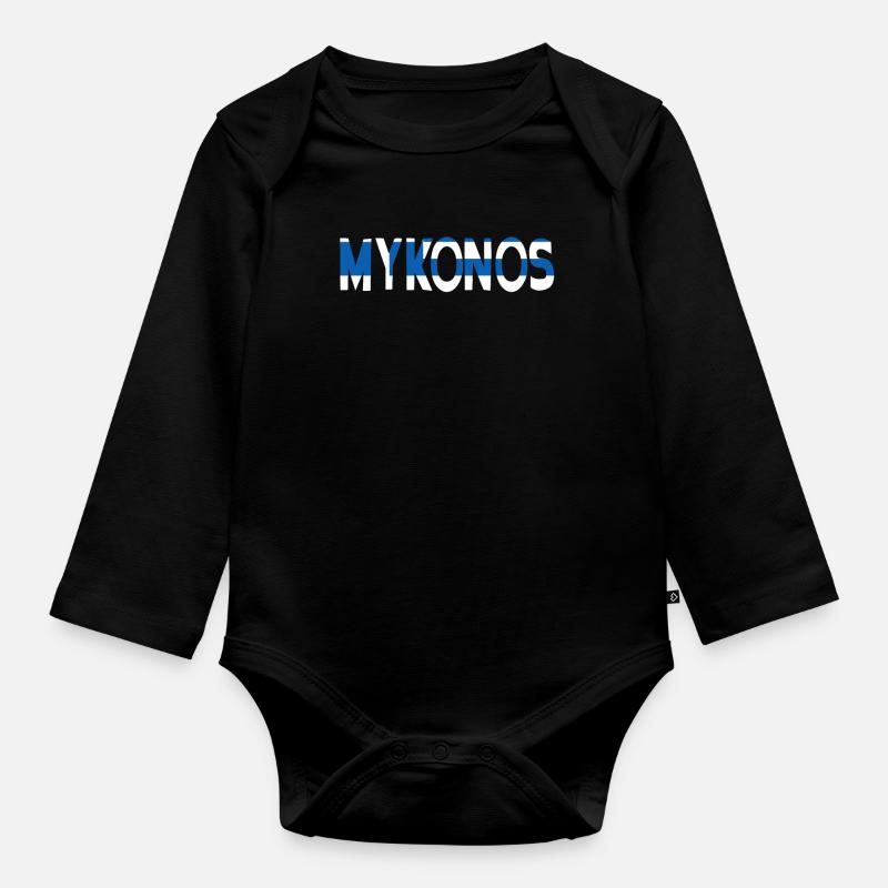 Mykonos - Body Bébé bio manches longues - noir
