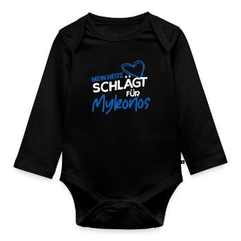 Mykonos - Baby Bio-Langarm-Body - Schwarz - Vorne