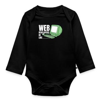 Web Developer Web Developer Funny - Organic Longsleeve Baby Bodysuit - black - Front