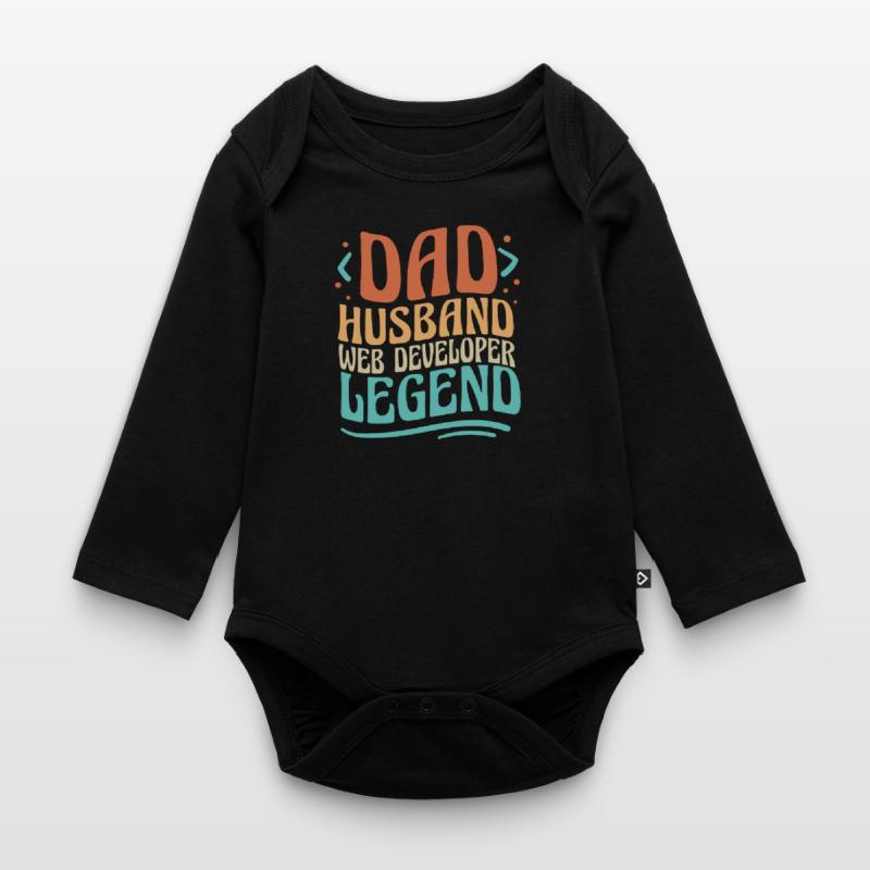 Web Developer Web Developer Father Organic Longsleeve Baby Bodysuit