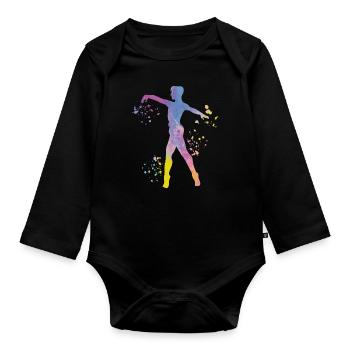 Ballet Danseur Colorsplash Man Ballerino - Body Bébé bio manches longues - noir - Devant