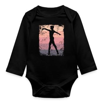 Ballet Danseur Vintage Man Ballerino - Body Bébé bio manches longues - noir - Devant