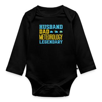 Meteorologist Meteorology Storm Chaser Gift - Organic Longsleeve Baby Bodysuit - black - Front