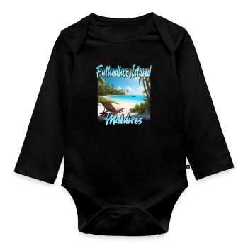 Paradiesliche Malediven Fulhadhoo Island - Baby Bio-Langarm-Body - Schwarz - Vorne