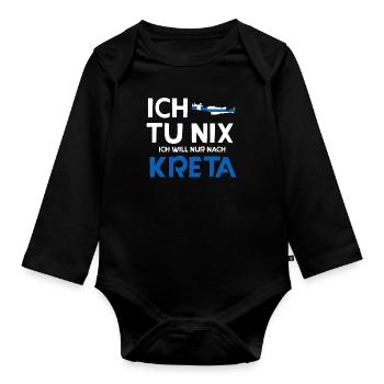 Kreta - Baby Bio-Langarm-Body - Schwarz - Vorne