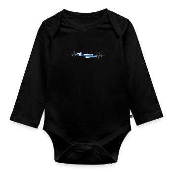 Crète - Body Bébé bio manches longues - noir - Devant