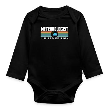 Meteorologist Meteorology Storm Chaser Gift - Organic Longsleeve Baby Bodysuit - black - Front