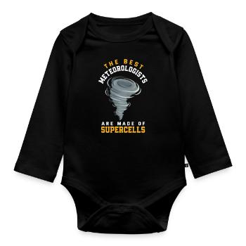 Meteorologist Meteorology Storm Chaser Gift - Organic Longsleeve Baby Bodysuit - black - Front