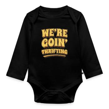 Thrift Shopping We're Goin' Thrifting Shopper - Baby Bio-Langarm-Body - Schwarz - Vorne