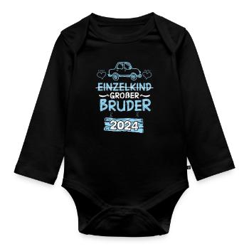 Großer Bruder 2024 - Baby Bio-Langarm-Body - Schwarz - Vorne