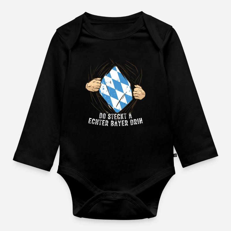 Echter Bayer - Baby Bio-Langarm-Body - Schwarz