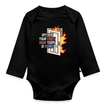 Texas Wetter Sommerhitze Design für stolze Texaner - Baby Bio-Langarm-Body - Schwarz - Vorne