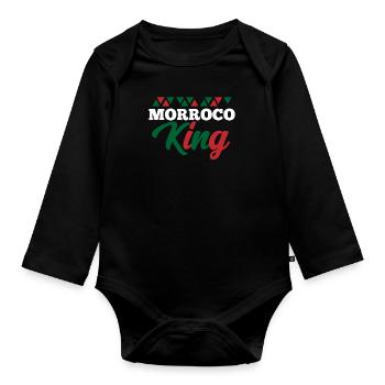 Morocco - Organic Longsleeve Baby Bodysuit - black - Front