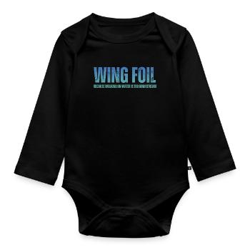 Wing Foil Wingsurfing Retro Foil Wing - Baby Bio-Langarm-Body - Schwarz - Vorne