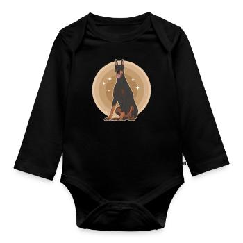 Doberman Dog Dog Owner Gift - Organic Longsleeve Baby Bodysuit - black - Front