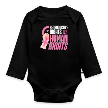 Feminist Reproductive Rights Are - Organic Longsleeve Baby Bodysuit - black - Front