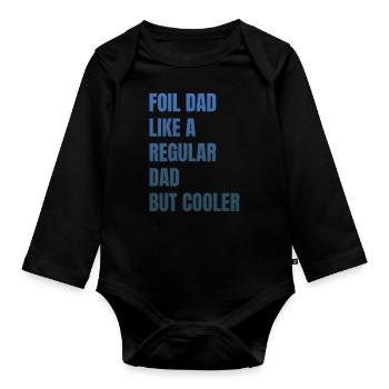 Foil Dad Wing Foil Wingsurfing Foil Wing - Organic Longsleeve Baby Bodysuit - black - Front