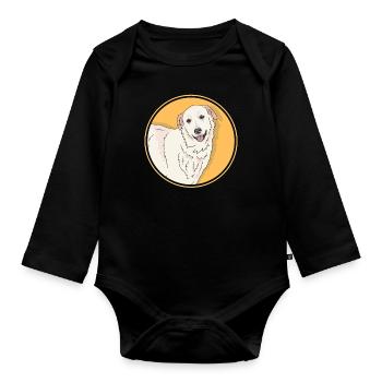 Chien de montagne des Pyrénées Chien Chien Cadeau Propriétaire - Body Bébé bio manches longues - noir - Devant