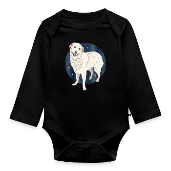 Chiens de montagne des Pyrénées | Cadeau du propriétaire de chien - Body Bébé bio manches longues - noir - Devant