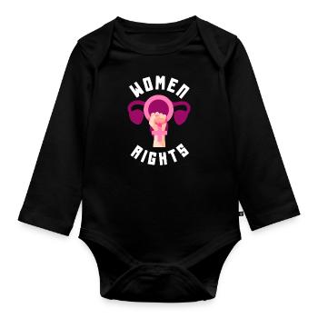 Feminismus Feministin - Baby Bio-Langarm-Body - Schwarz - Vorne
