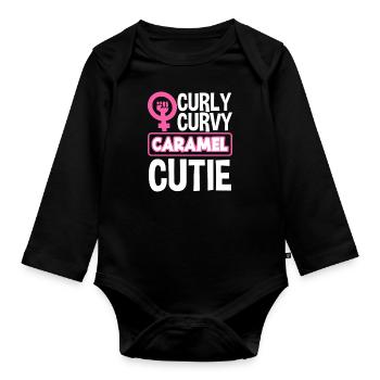 Feminismus Feministin - Baby Bio-Langarm-Body - Schwarz - Vorne