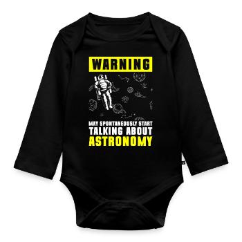 Universe Rocket Galaxy - Organic Longsleeve Baby Bodysuit - black - Front
