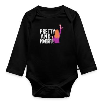 Feminismus Feministin - Baby Bio-Langarm-Body - Schwarz - Vorne